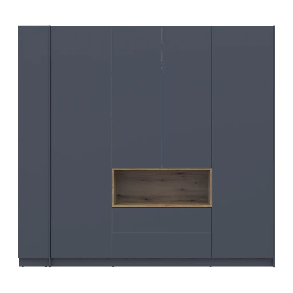 Шафа для одягу з нішою та етажеркою Doros Дейл Графіт/Дуб Евок 4 ДСП 234х52х220 (44900339) - фото 6