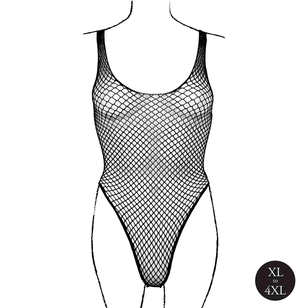 Боді Le Désir With Fishnet Structure, Plus Size (чорний) - фото 6