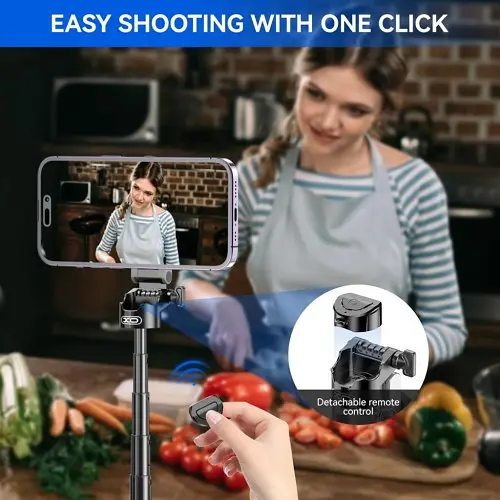 Мульти-Монопод XO SS22 4-in-1 Magnetic Multi-function Mini BT Selfie Stick/Photo Booster Чорний - фото 8