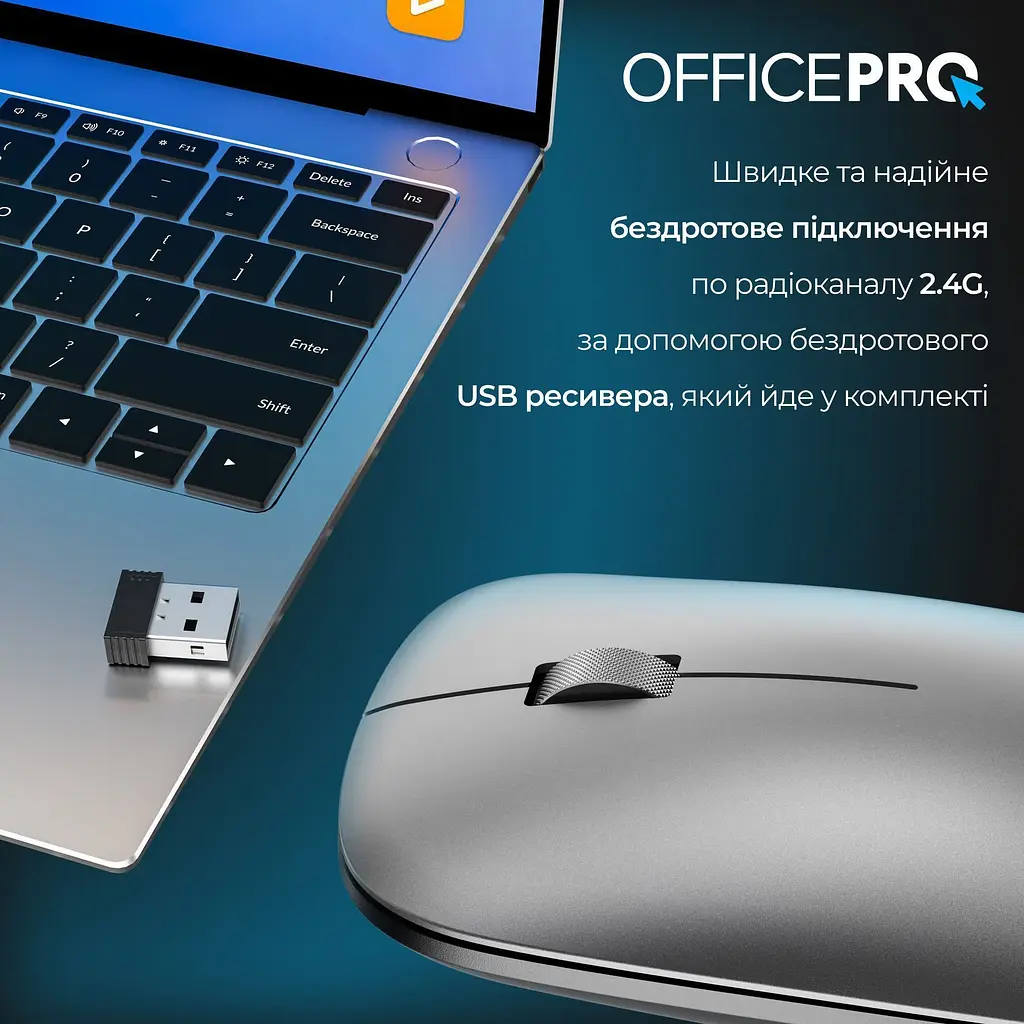 Миша OfficePro M225G Silent Click Wireless Gray [144297] - фото 6
