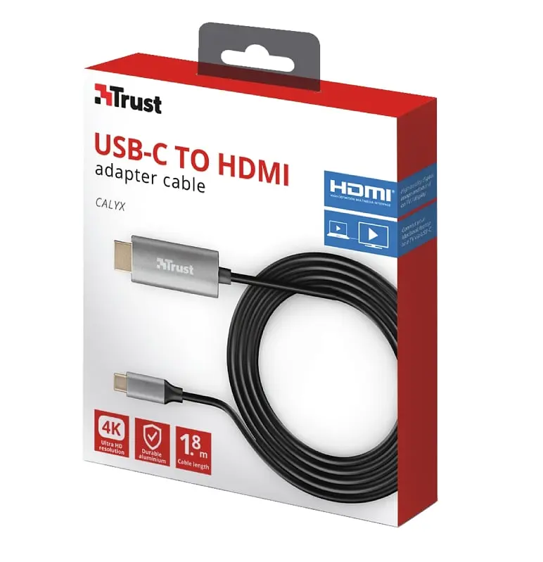 Кабель Trust Calyx USB-C to HDMI 1.8м - фото 2