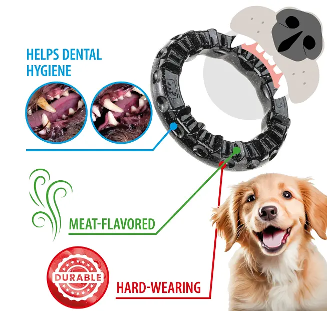 Іграшка для собак Ferplast Ring Smile Large чорний Ø 20 x 3.9 см 86793017 - фото 5