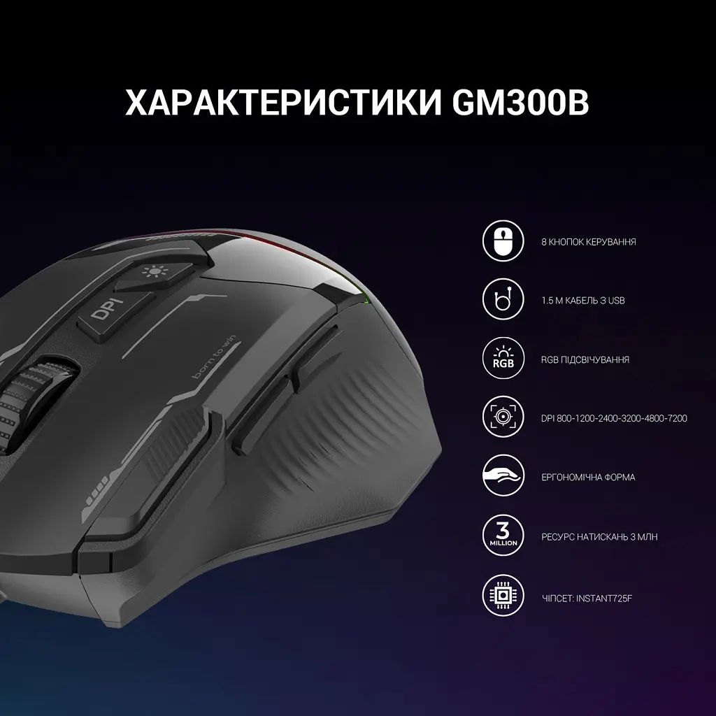 Мишка GamePro GM300B USB Black (GM300B) - фото 6