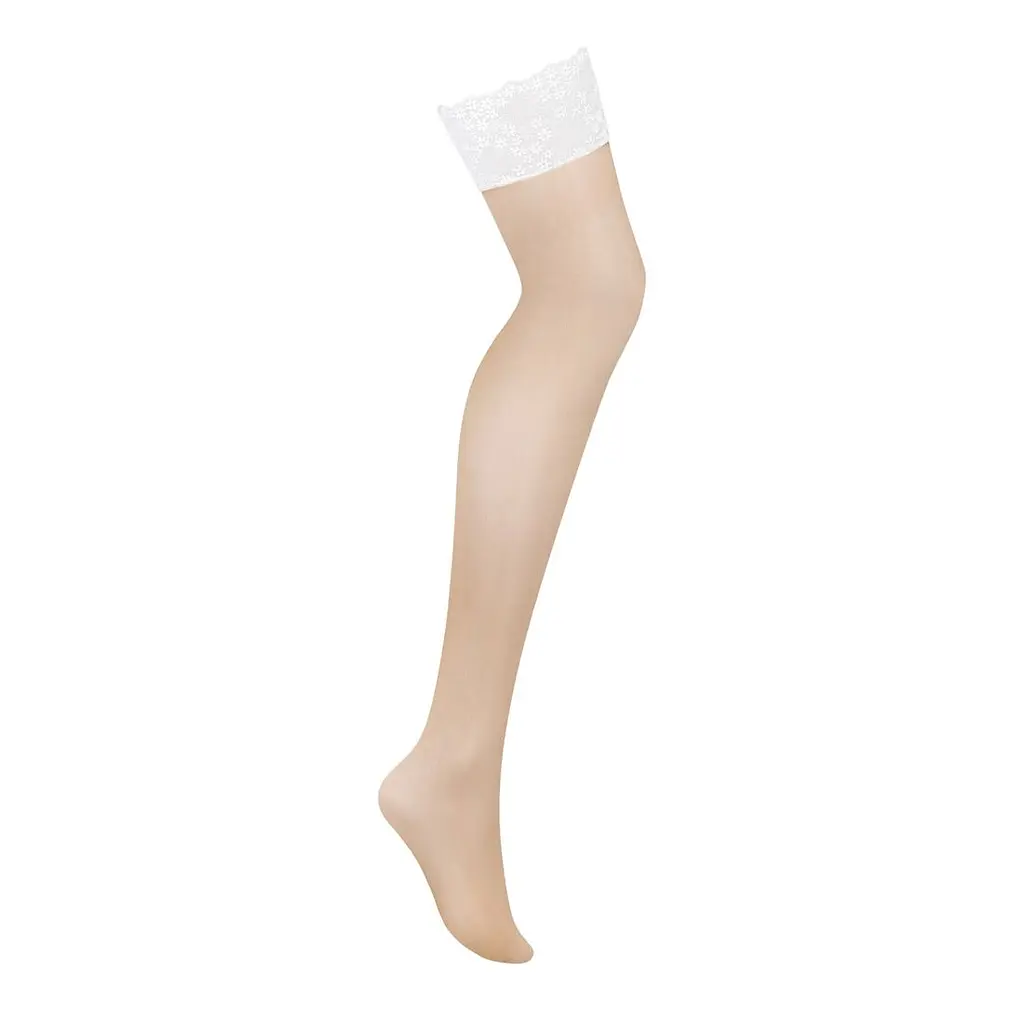 Панчохи Obsessive Heavenlly stockings M/L, широка резинка - фото 3