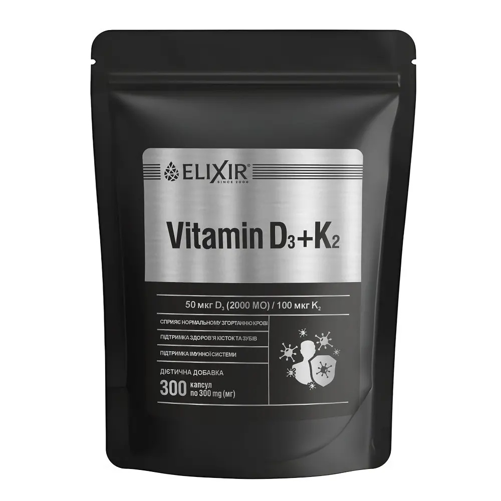 Вітамін Elixir К2 D3 300 капсул
