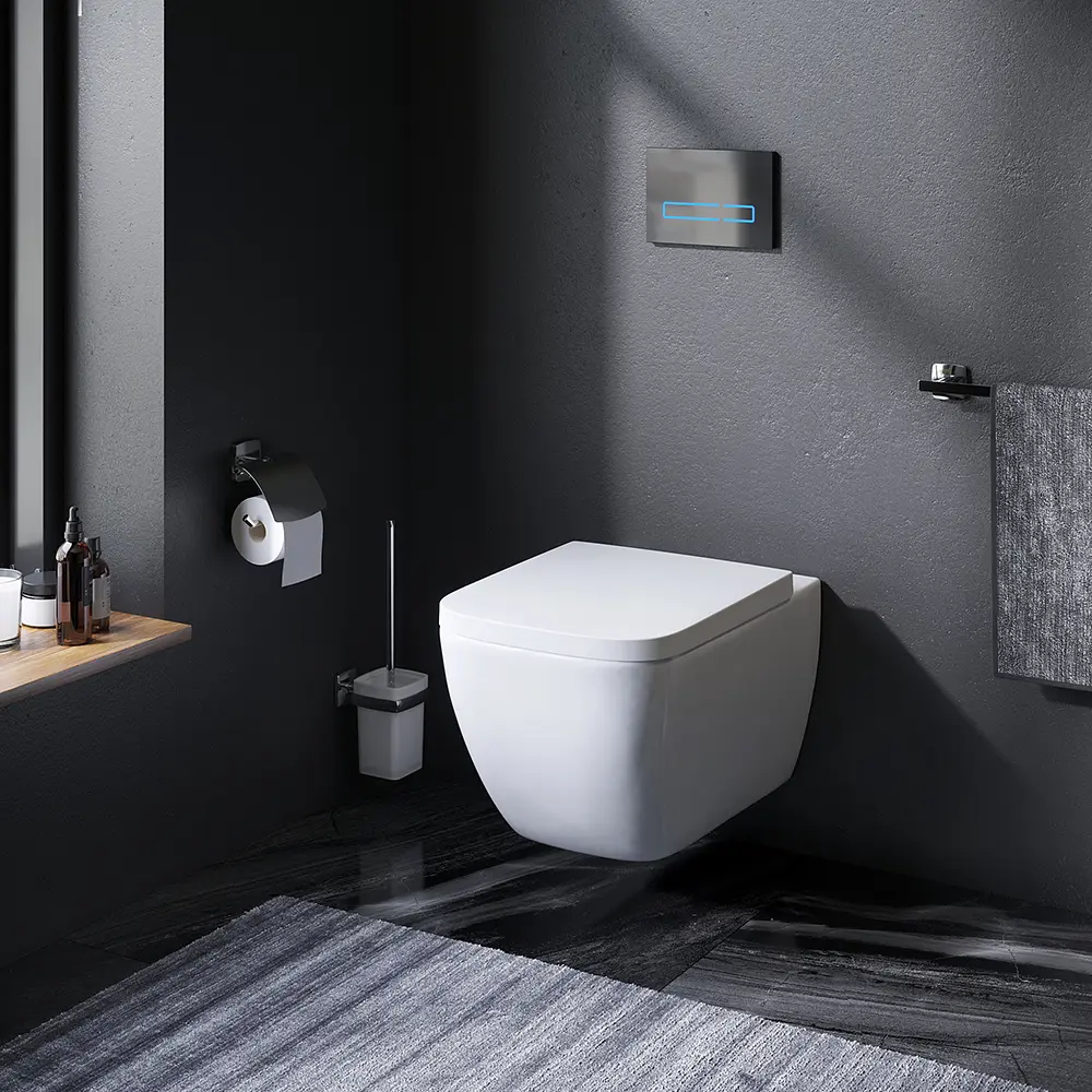 Унитаз подвесной FlashClean Am.Pm Gem с сиденьем микролифт белый C901701SC, Белый - фото 7