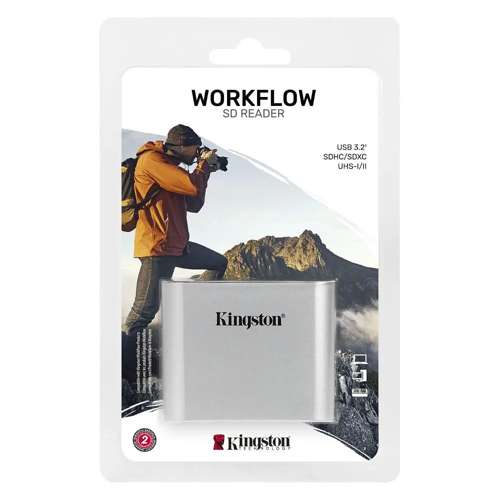 Кардрiдер Kingston iдер Workflow Dual-Slot SDHC/SDXC UHS-II Card Reader (WFS-SD) - фото 3