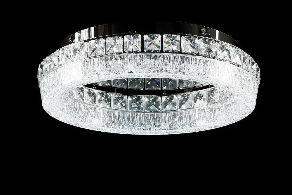 Хромована стельова люстра світлодіодна Splendid Ray L3455/400/1 LED (Chrome), 40 см з кришталевим декором - фото 2