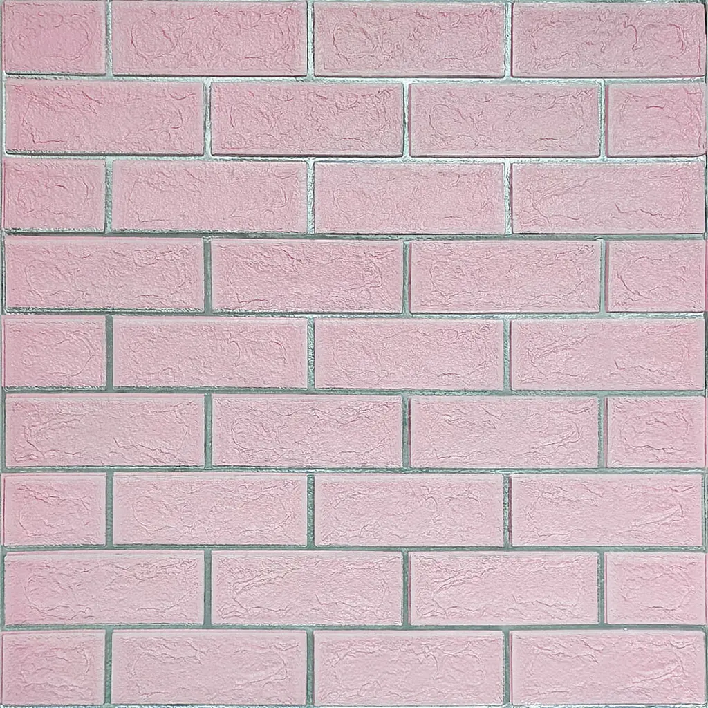 Самоклеюча стінова панель Sticker Wall Рожева 3D NEW CULTURAL WALL 70x70cmx4mm PINK+SILVER (D) SW-00001501