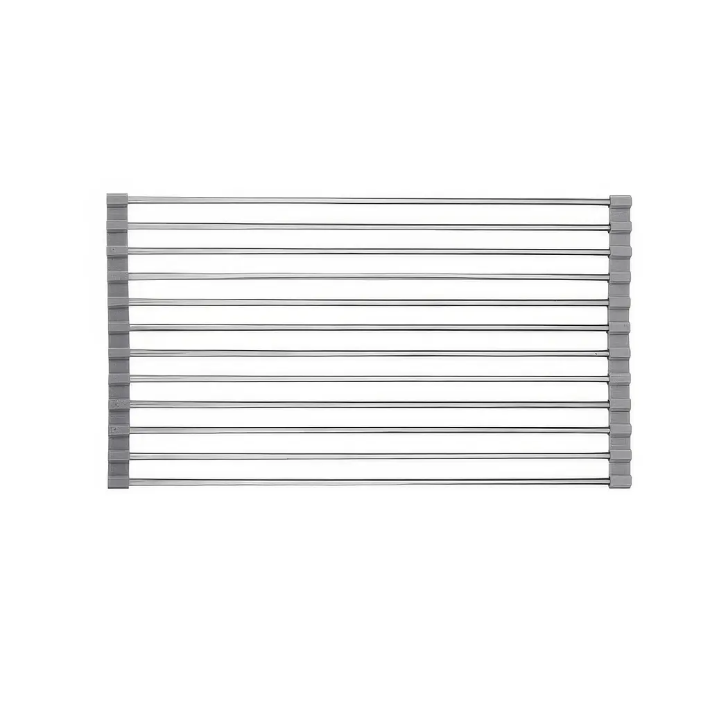 Решітка для сушіння посуду на мийку сіра 23*37 см Kitchen Drainboard - фото 4