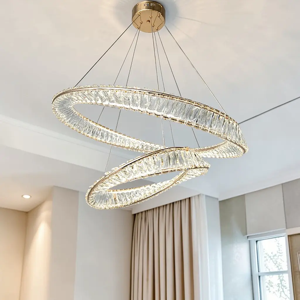 LED люстра кільця з кришталем Linisoln 548-80*50 FG, 160 ват - фото 2