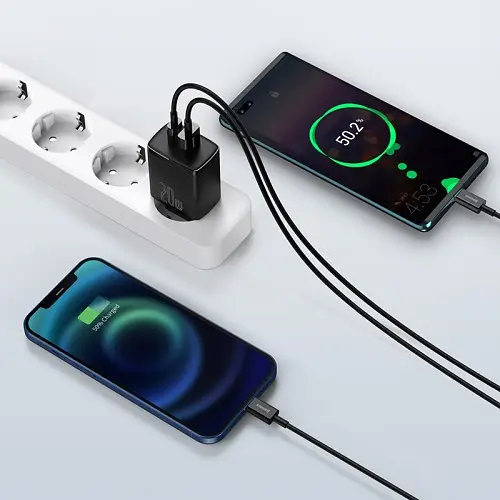 Сітчастий зарядний пристрій Baseus Compact Quick Charger U+C 20W EU чорний CCXJ-B01 - фото 5
