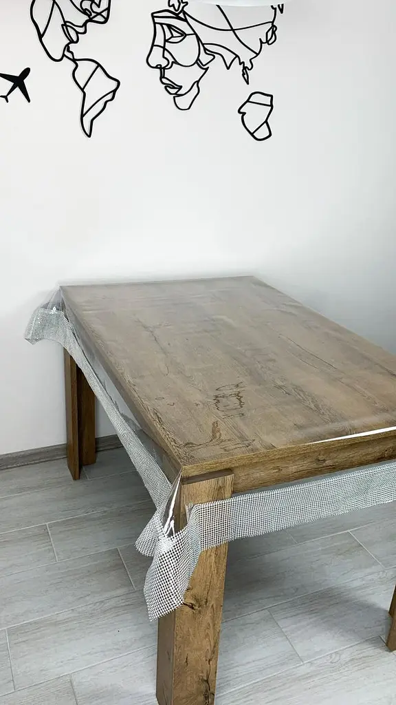 Скатерть силиконовая с серебряной жемчужной лентой 270х190 см - фото 3