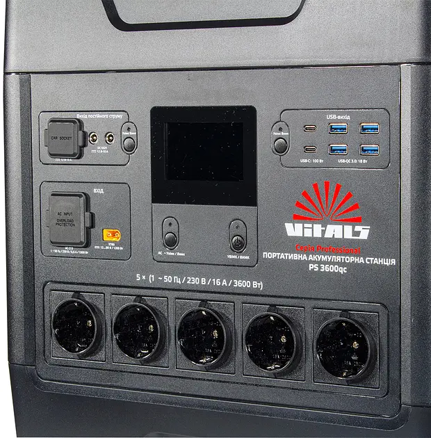 Портативная аккумуляторная станция Vitals Professional PS 3600qc (217493) - фото 10