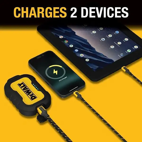 Портативний зарядний пристрій DeWalt ємністю 10 000 мАг з USB-C портом для iPhone 16/16 Plus/16 Pro - фото 2