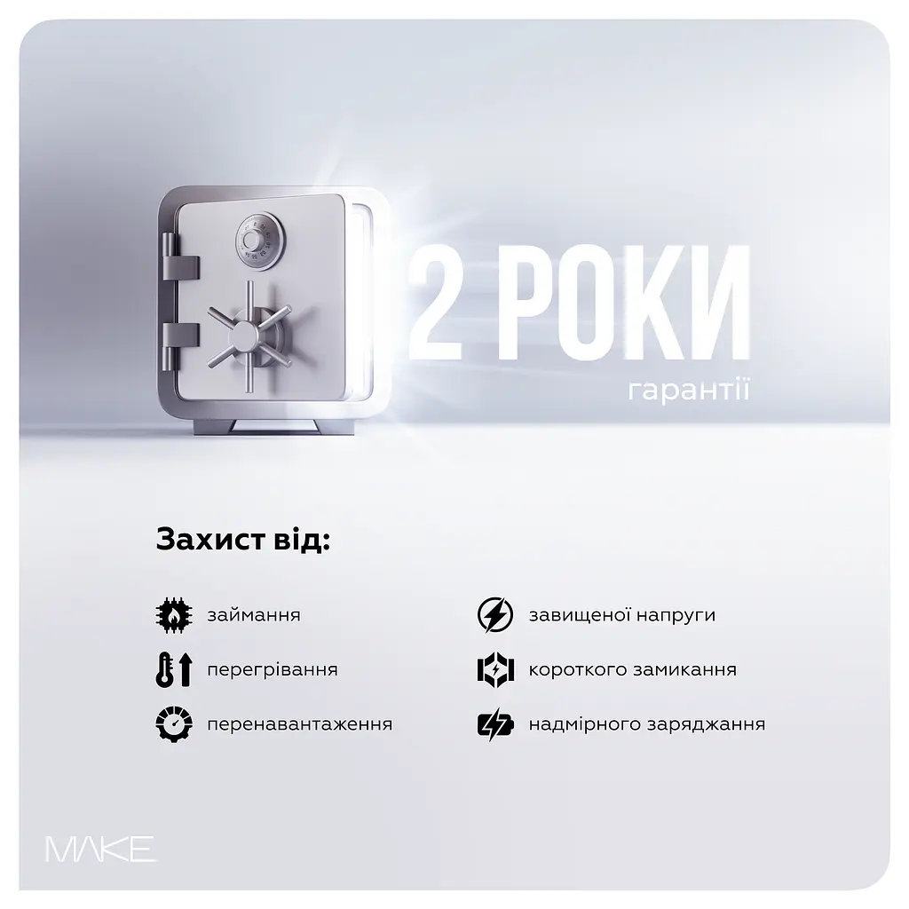 Зарядний пристрій мережевий MAKE 45W GaN3 Mini Type-C PD + USB QC4.0 White - фото 7