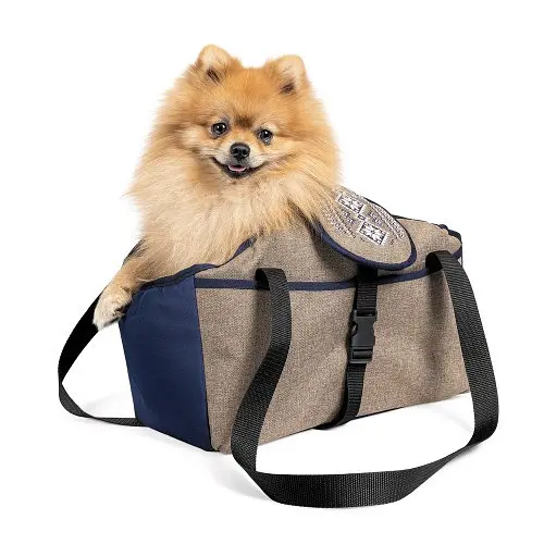 Сумка-переноска Pet Fashion Linen для собак бежева 38х32х22 см - фото 2