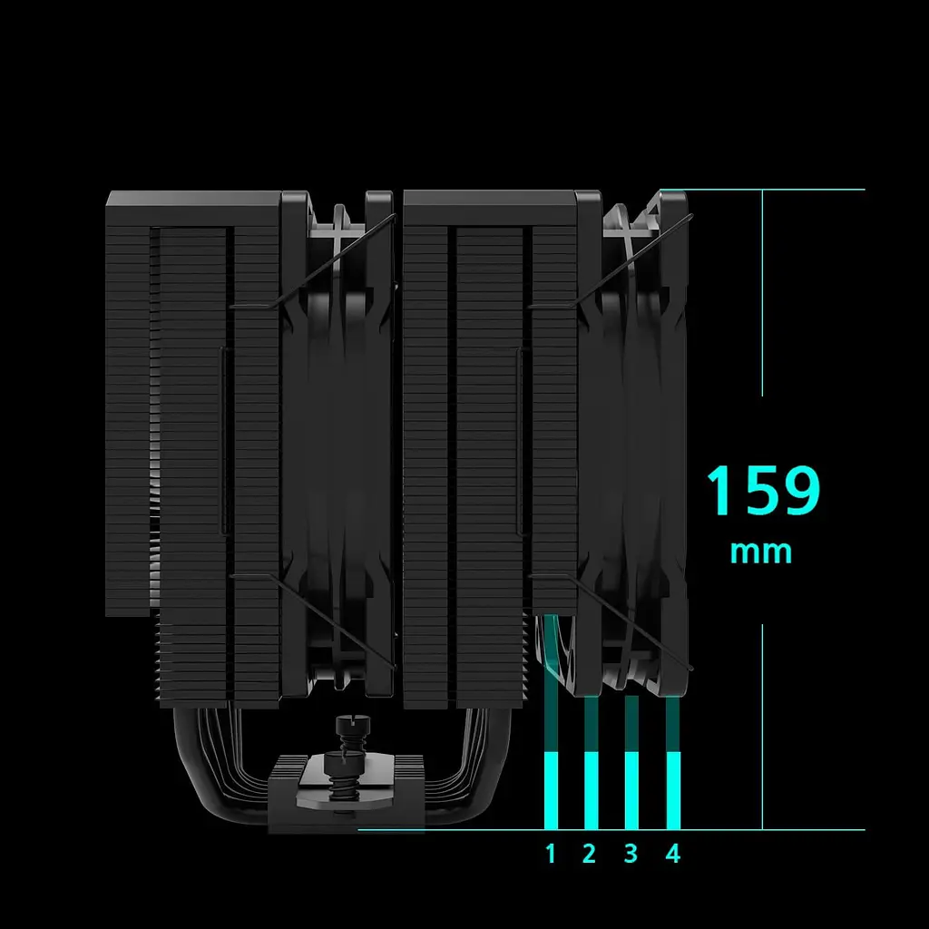 Кулер для процесора Zalman CNPS14X DUO, LGA1700, 1200, 115x, AM5, AM4, AM3, 4pin, PWM, TDP270W, чорний (CNPS14XDUOBLACK) - фото 9