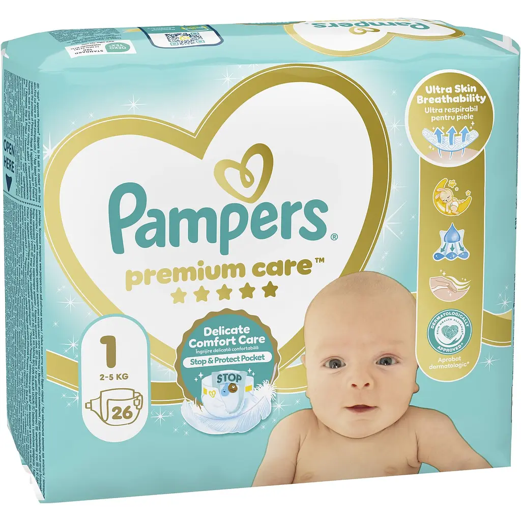 Підгузки Pampers Premium Care Розмір 1 (2-5 кг) 26 шт. - фото 2