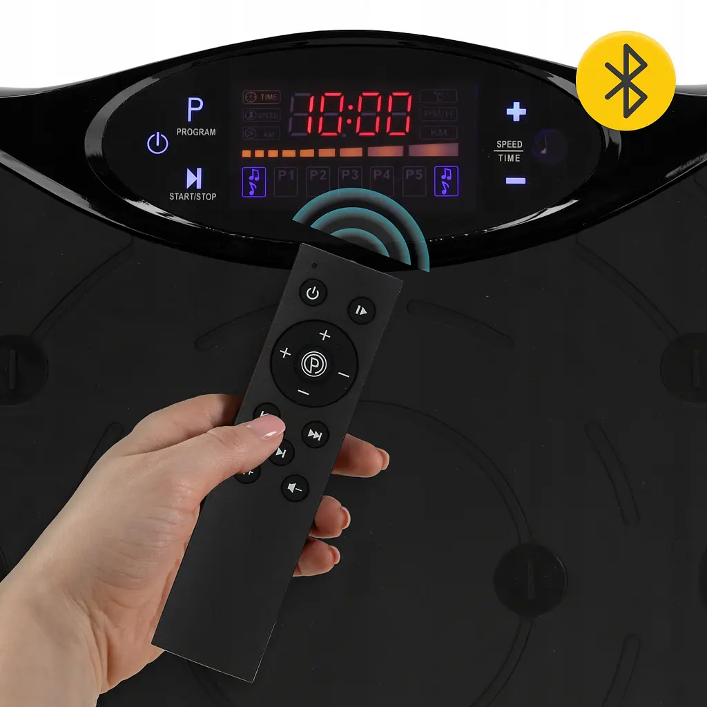 Віброплатформа для тренувань 4FIZJO Ultra+ з пультом та еспандерами Black (P-5905973402873) - фото 6
