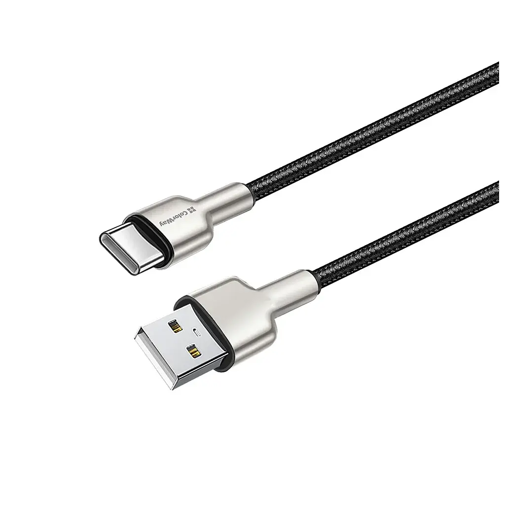 Дата кабель USB 2.0 AM to USB-C 1.0m head metal black ColorWay (CW-CBUC046-BK)