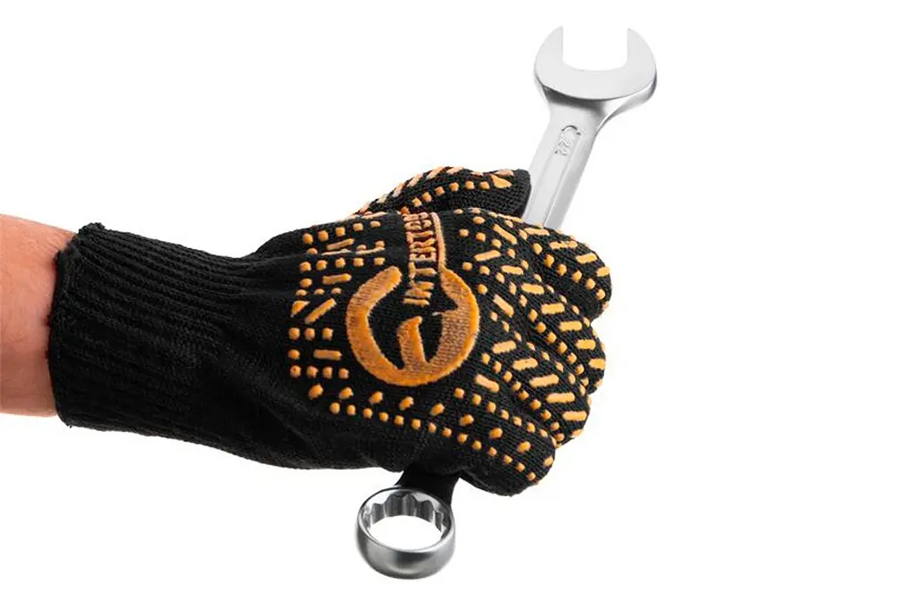 Рукавички захисні Intertool 60/40 з точкою 90 г чорні 10" SP-0128 (в упаковці 10 шт.) - фото 2