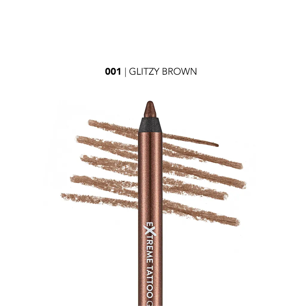 Гелевий олівець для очей Flormar Extreme Tattoo Gel Pencil, 01 Glitzy Brown Бронзовий - фото 2