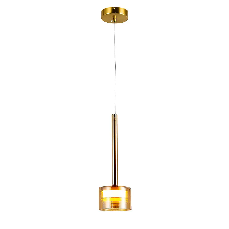 Світильник підвісний LED Levistella 800P3307-1led (120x380) AM, 9W, регульоване світло, коричневий абажур, метал/скло, сучасний - фото 2