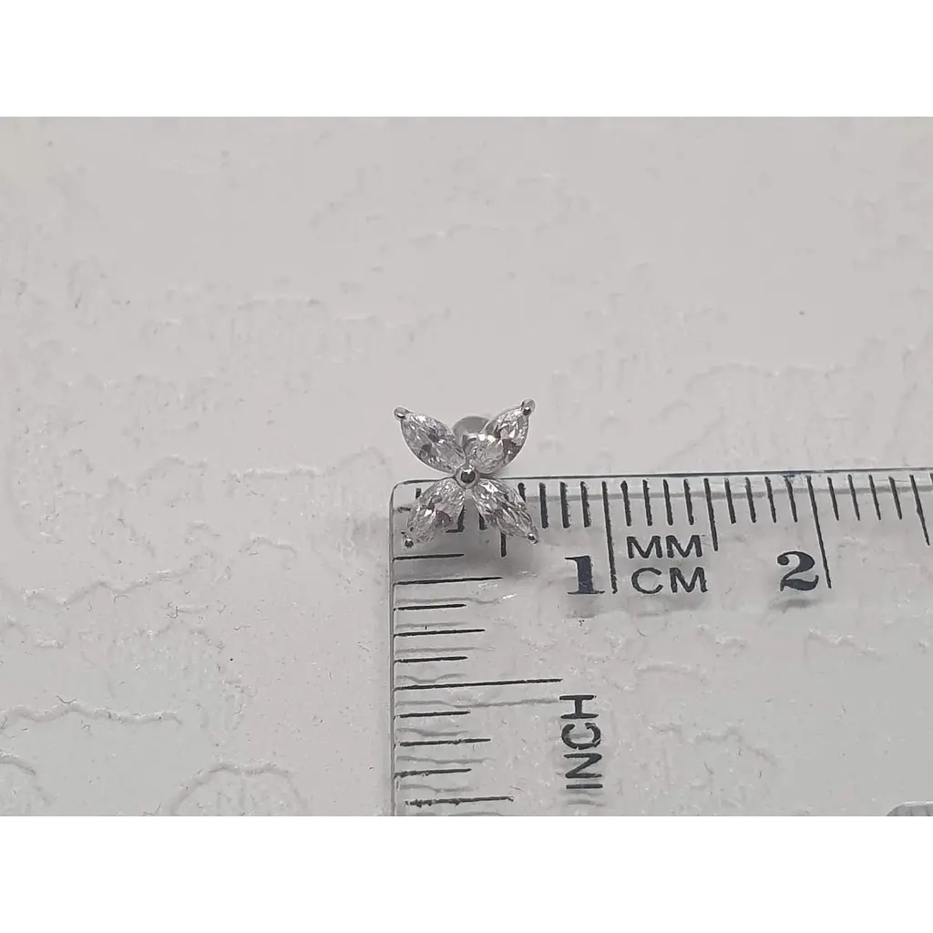 Серебряная серьга для пирсинга хеликса Ирий с фианитами. 40070.1 - фото 5