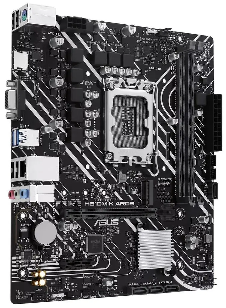 Материнская плата ASUS Prime H610M-K ARGB (PRIME H610M-K ARGB) (Socket 1700, Intel H610, Micro-ATX) - фото 7