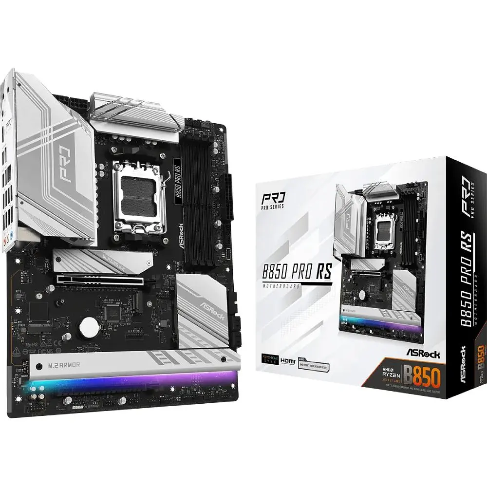 Материнская плата ASRock B850 Pro RS (AM5/B850, 4xDDR5, 2xPCIex16, HDMI/DP, 4xSATAIII, 4xM.2, 2.5GLan, ATX) - фото 5