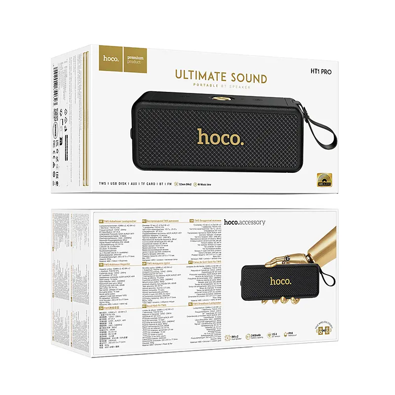 Портативна колонка HOCO HT1 Pro Marquis sports, 8W*2, Black - фото 2