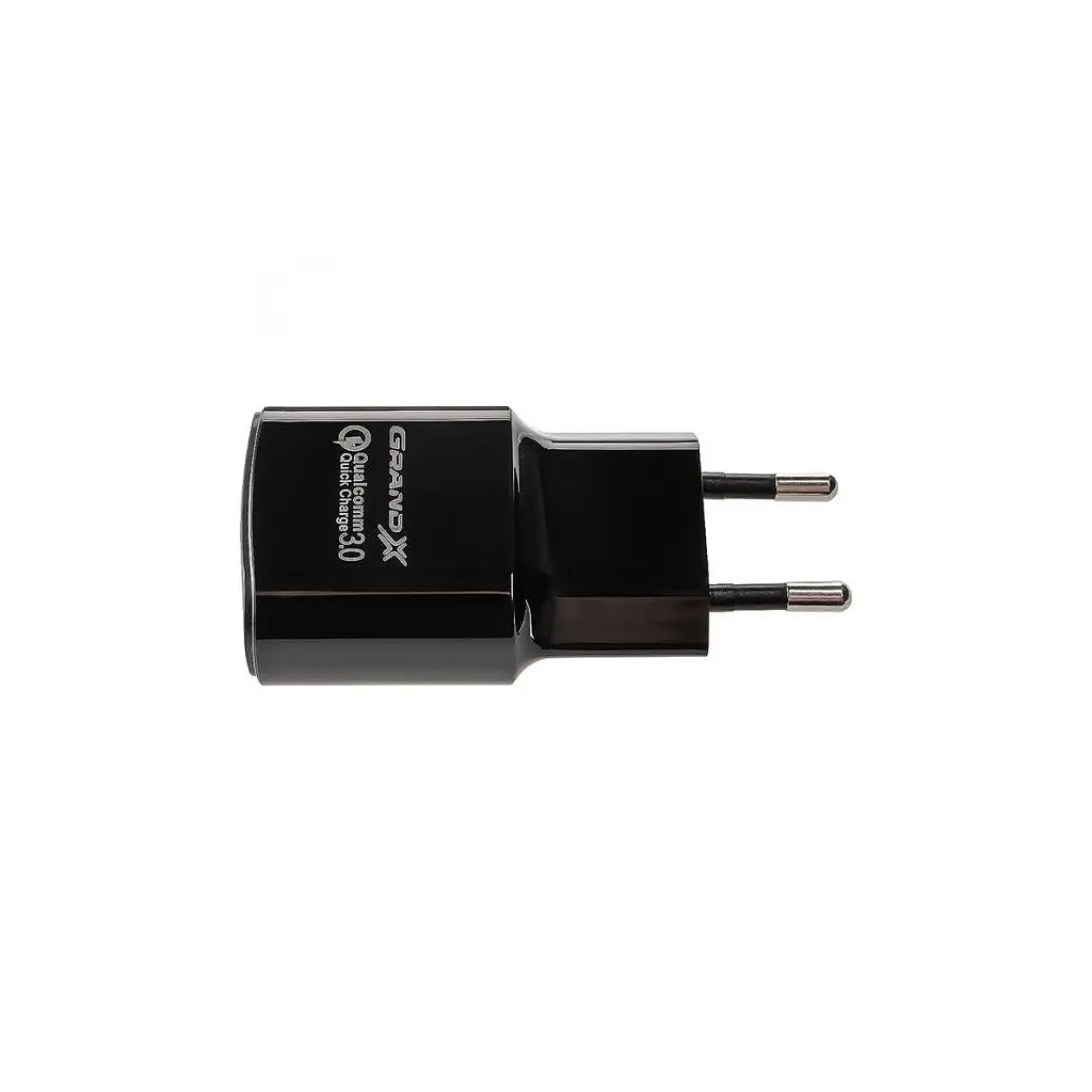 Зарядний пристрій Grand-X CH-550BM QC3.0 22.5W + cable USB to Micro 5P 1.0m black (CH-550BM)