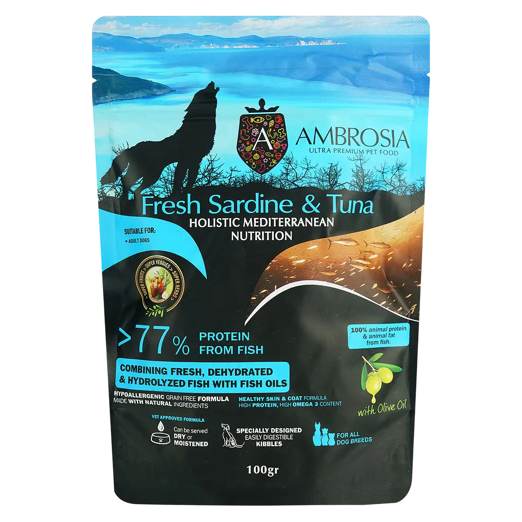 Набор сухого дегустационного корма для собак Ambrosia Mediterranean 600 г (6 шт. х 100 г) - фото 7