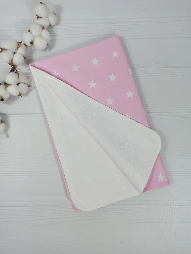 Набір пелюшок a.l.babybox Зірки 50х80/100х80 см 3 шт. Біло-рожевий (NA 18168580) - фото 3
