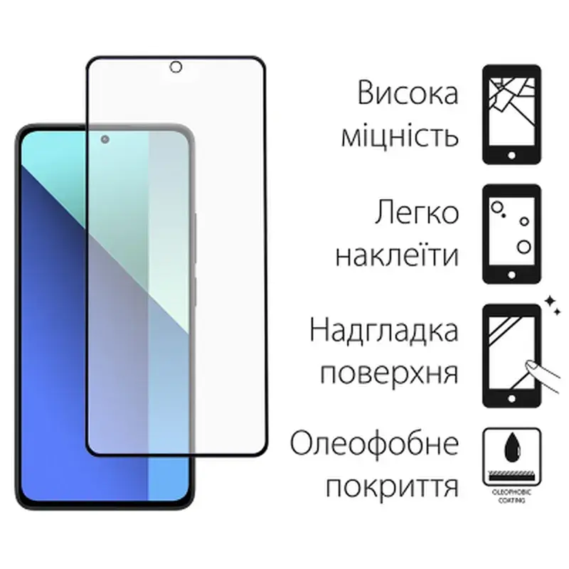 Скло захисне Dengos Xiaomi Redmi Note 13 4G + camera module glass (DG-TGSCP-01) - фото 2