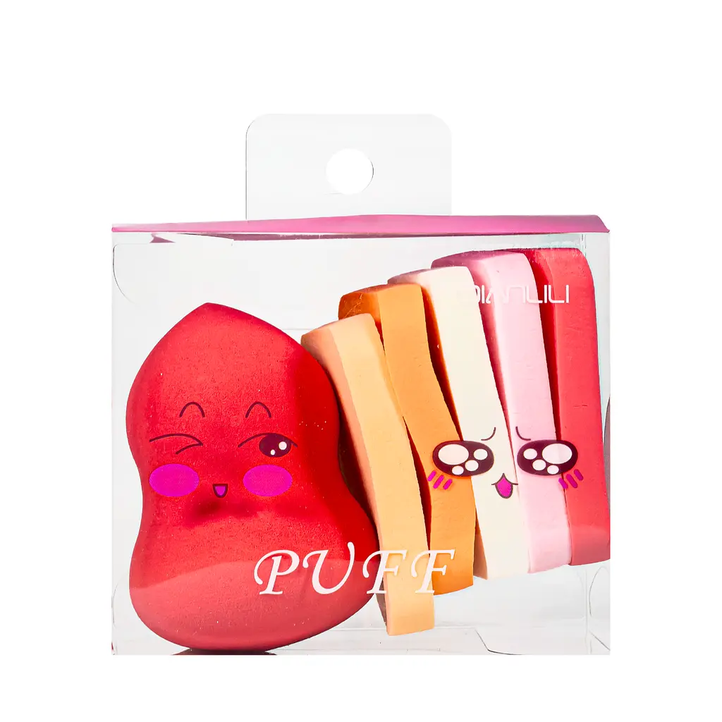 Спонжі для макіяжу в наборі груша та прямокутник Puffy 6 штук - фото 3