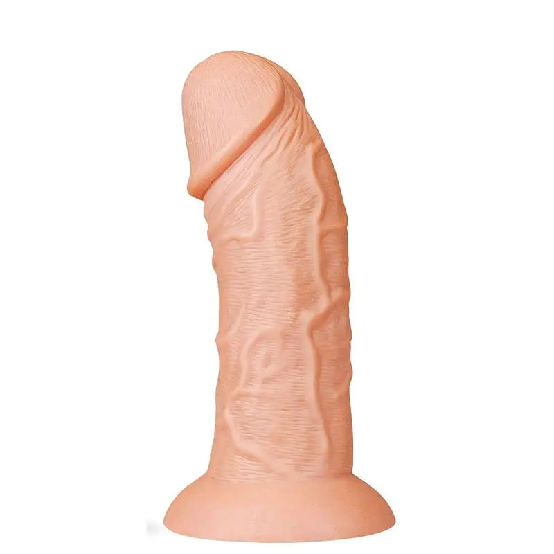Реалістичний фалоімітатор на присосці LoveToy Realistic Curved Dildo Flesh 9.5, 24х6.6 см