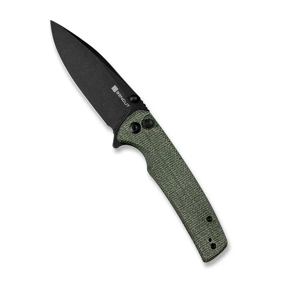Ніж cкладний Sencut Sachse S21007-2 Micarta зелений - чорне лезо - фото 2