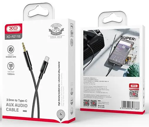 Кабель XO NB-R211B Type-C to 3.5mm audio cable Чорний - фото 2