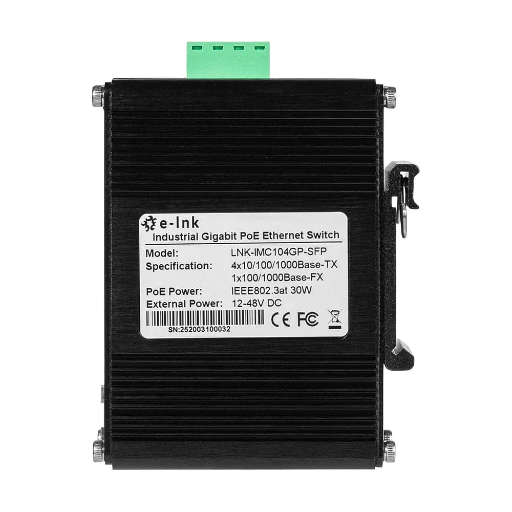 PoE-комутатор 5-портовий E-LINK LNK-IMC104GP-SFP IN 12-48V (73-00126) - фото 8