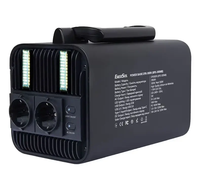 Зарядна станція EnerSol 300 Вт / 296 Вт⋅год / Li-ion (EPB-300N) - фото 5