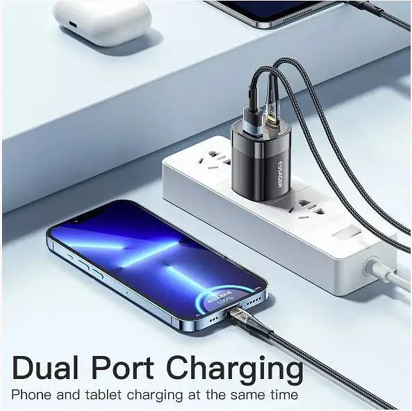 Зарядний пристрій Essager EU 33W GaN USB 1U+1C з екраном (JT-P18) - фото 5