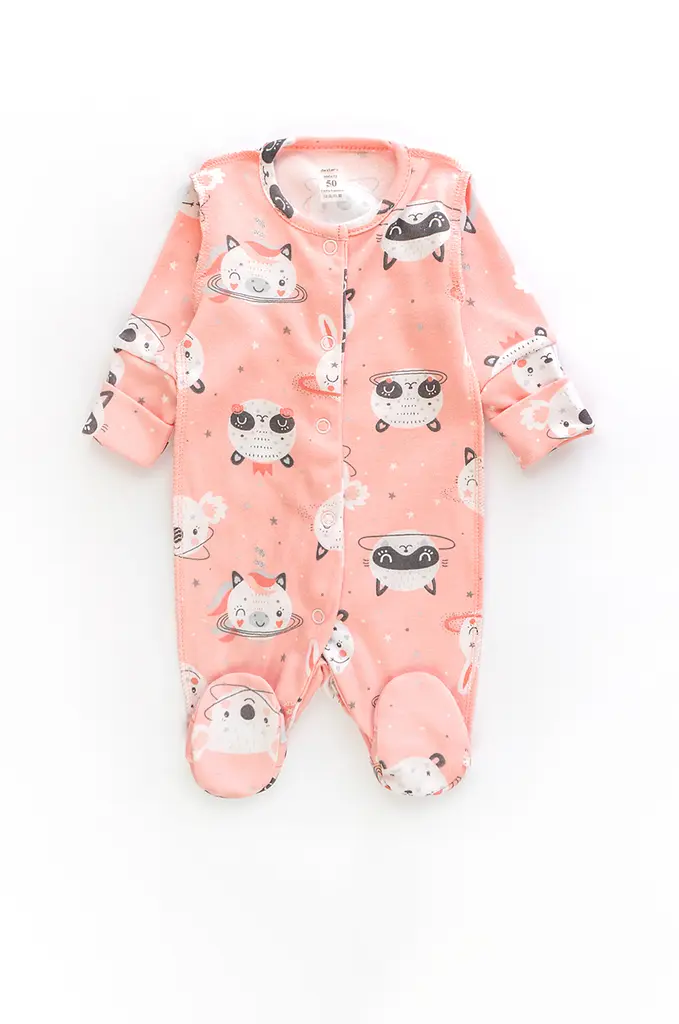Натільний комбінезон зі швами назовні для новонародженої Pink Panda