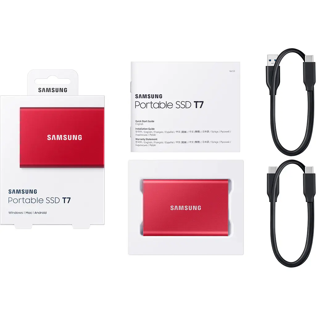 Зовнішній SSD накопичувач Samsung T7 2 TB Red [MU-PC2T0R/WW] [92333] - фото 4