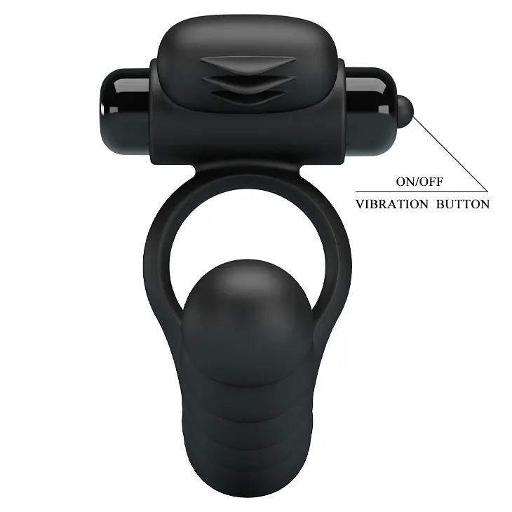 Кільце-насадка для подвійного проникнення - Pretty Love Hercules Penis Sheath III Black - фото 2