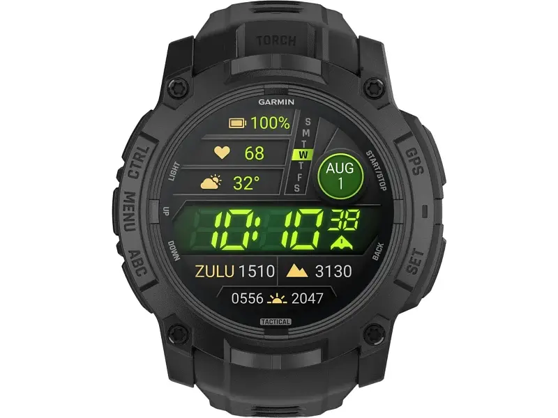 Смарт-годинник Garmin Instinct 3 50mm AMOLED Tactical Edition Black with Black Band (010-03020-50/90) - фото 4