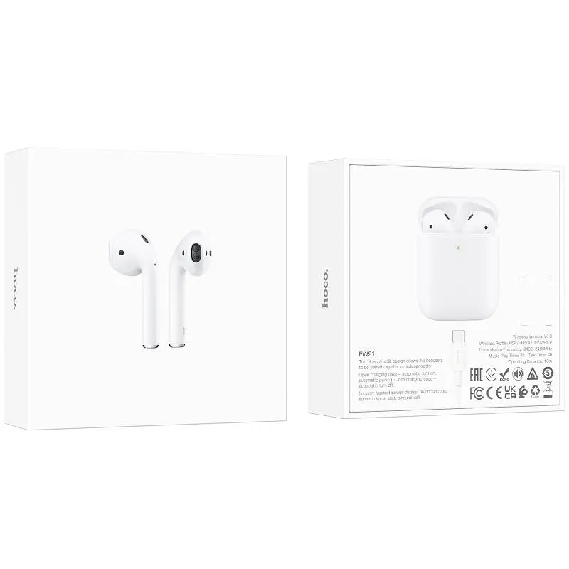 Бездротові TWS навушники Hoco EW91 White - фото 2