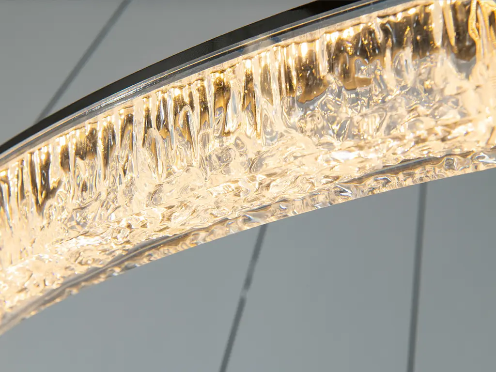 Сучасна підвісна LED люстра Diasha 1712/800+600+400BK з трьома кільцями, чорна, 125 W, освітлення 10-25 м2 - фото 6
