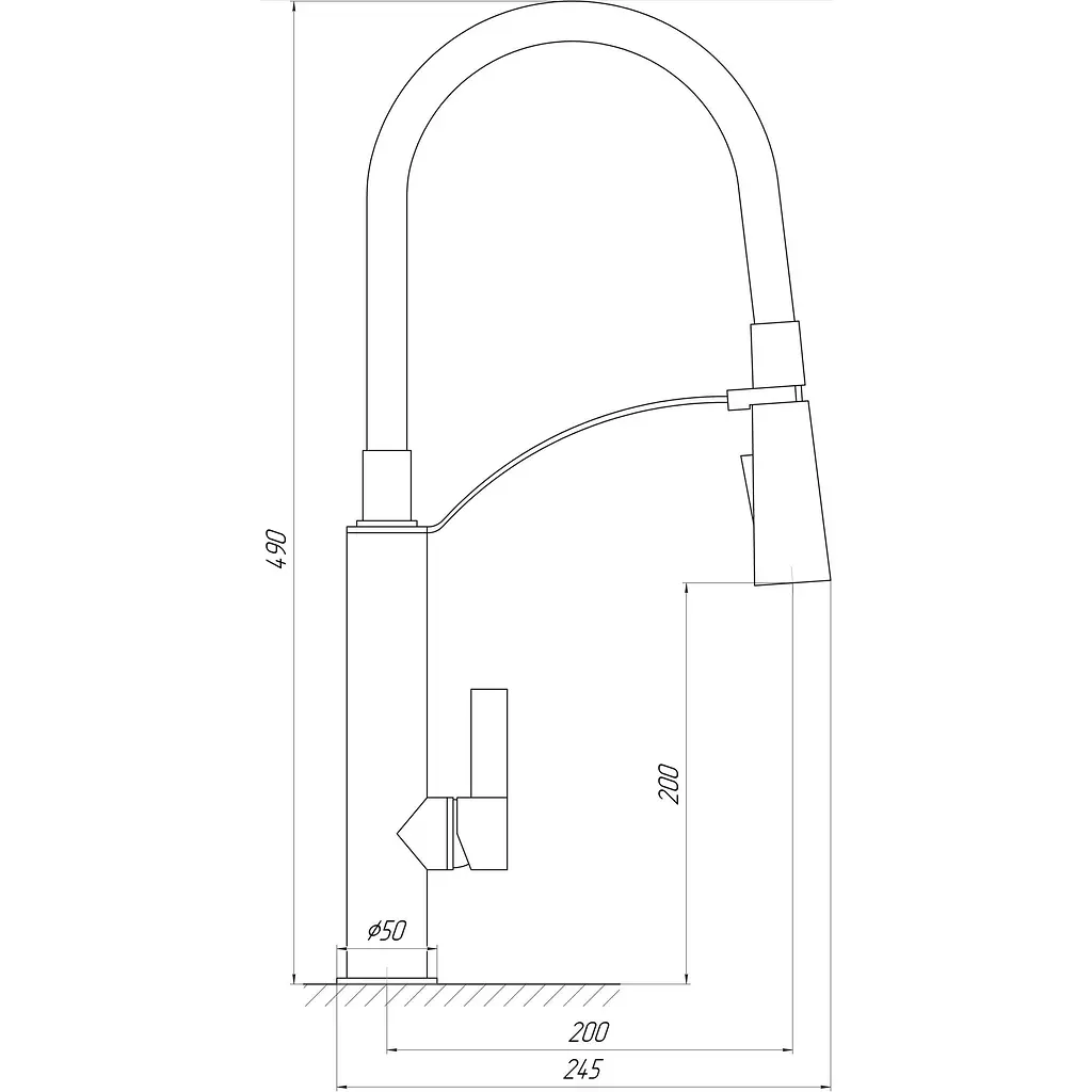 Змішувач для кухні Topaz Sardinia TS 8817-H23-Y-S жовтий (14746) - фото 9